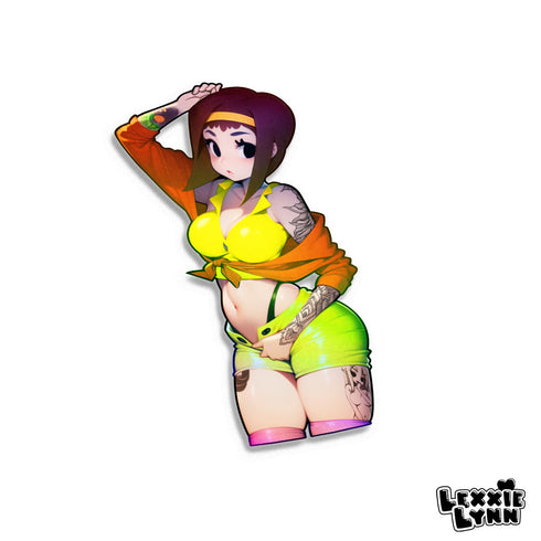Cowboy Bebop - Faye Valentine // Glossy Spot Holographic Vinyl Decal/Sticker