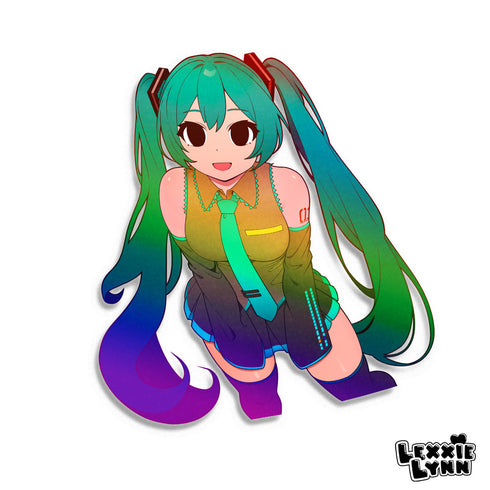 Vocaloid - Hatsune Miku SFW // Glossy Spot Holographic Vinyl Decal/Sticker