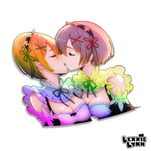 Re:Zero - Rem and Ram // Glossy Spot Holographic Vinyl Decal/Sticker