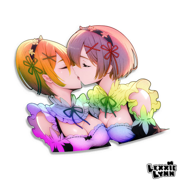 Re:Zero - Rem and Ram // Glossy Spot Holographic Vinyl Decal/Sticker