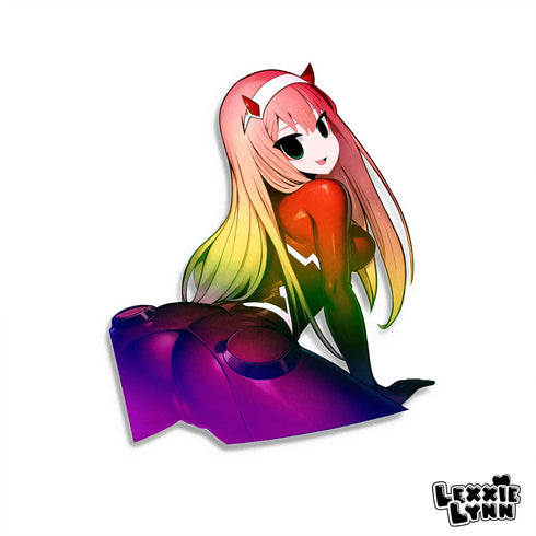Darling in the Franxx - Zero Two // Glossy Spot Holographic Vinyl Decal/Sticker